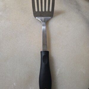 Heavy Duty Black Handle  Stainless Steels Slotted Spatula  12 1/2 “